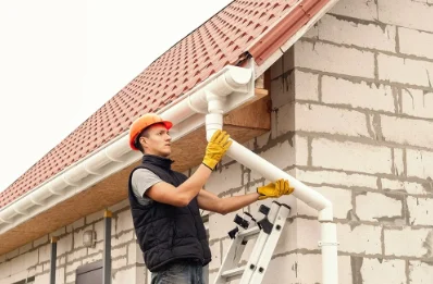 Pose et remplacement de gouttières à Bazian